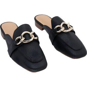 YOUTHJUNE Black Chain-Accent Mule - Women's US 6.5